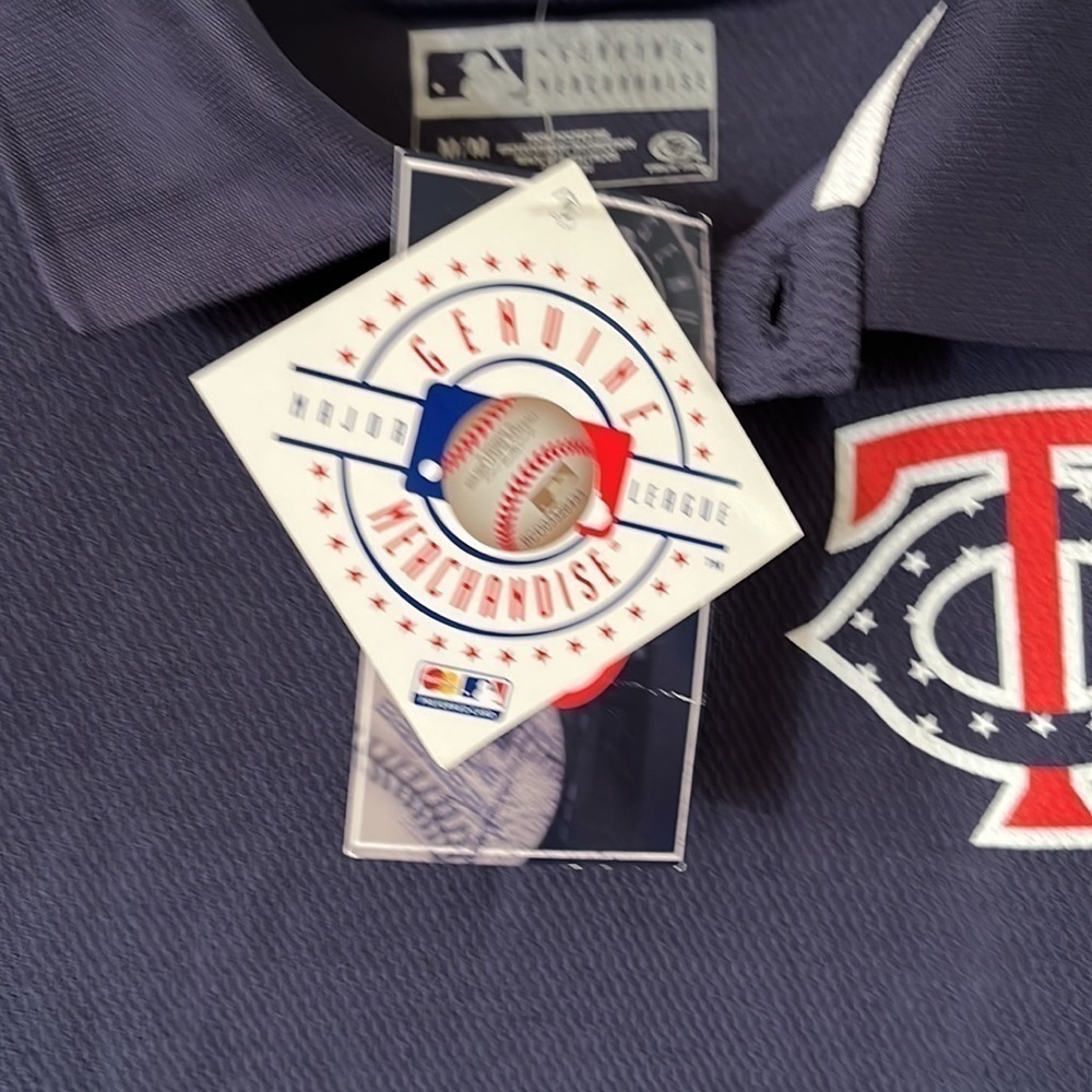 NWT General Merchandise Minnesota Twins Jersey Short Sleeve Collar Blue size M - Picture 5 of 11